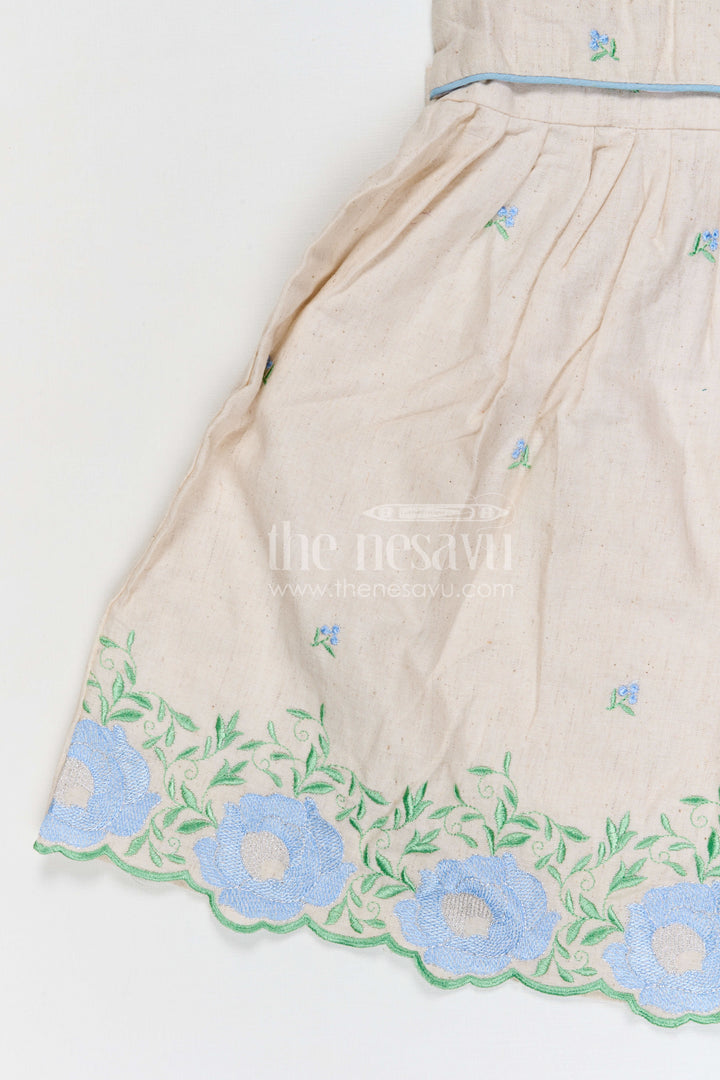 The Nesavu Girls Cotton Frock Girls Cotton Frock for Festive Occasions and Family Celebrations Nesavu Nesavu girls cotton embroidered frock for festive occasions family celebrations and birthday parties