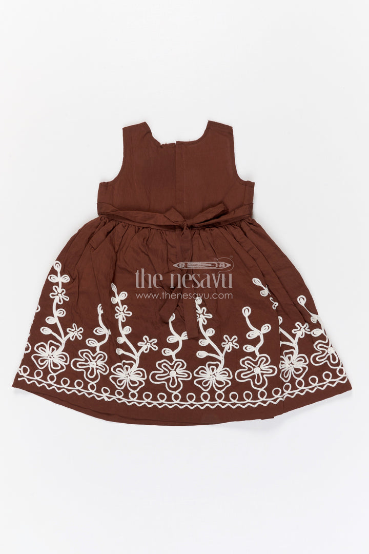 The Nesavu Girls Cotton Frock Girls Cotton Frock for Festive Occasions and Family Functions Nesavu Nesavu girls cotton frock with thread embroidery for festive occasions family celebrations and gatherings