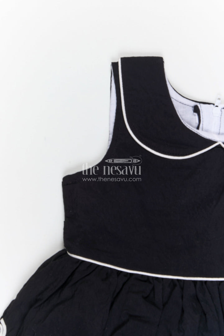 The Nesavu Girls Cotton Frock Girls Cotton Frock for Festive Occasions and Family Gatherings Nesavu Nesavu girls cotton frock with thread embroidery for festive occasions family events and celebrations