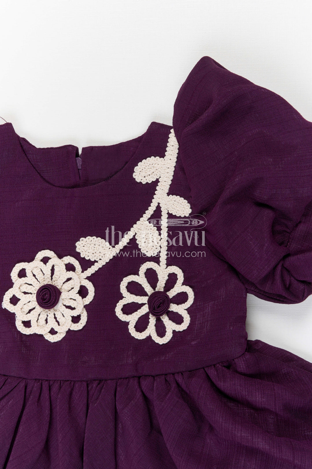 The Nesavu Girls Cotton Frock Girls Cotton Frock for Festive Outings and Family Functions Nesavu Nesavu girls cotton frock for festive outings and family celebrations with floral thread embroidery