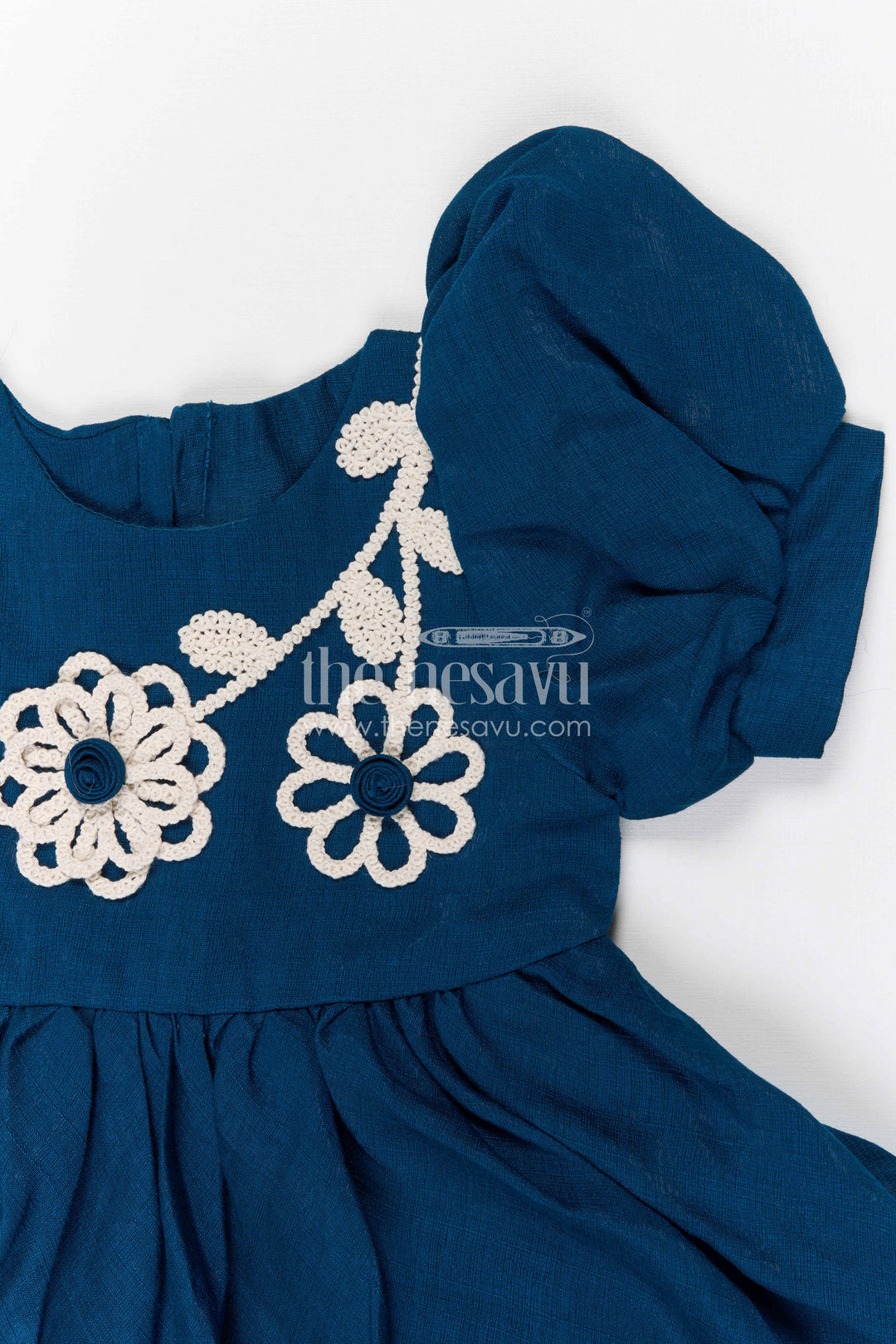 The Nesavu Girls Cotton Frock Girls Cotton Frock for Festive Outings and Family Photos Nesavu Nesavu girls cotton frock for festive outings and family celebrations with thread embroidery