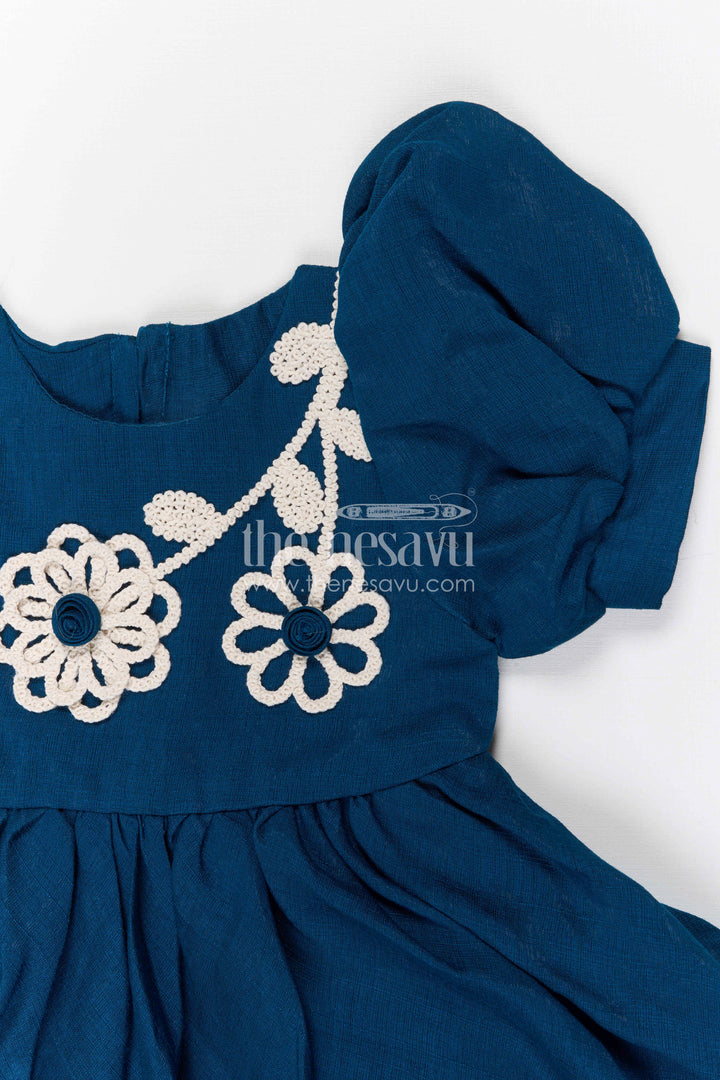 The Nesavu Girls Cotton Frock Girls Cotton Frock for Festive Outings and Family Photos Nesavu Nesavu girls cotton frock for festive outings and family celebrations with thread embroidery