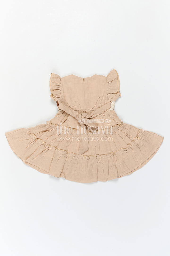 The Nesavu Girls Cotton Frock Girls Cotton Frock for Festive Outings and Special Occasions Nesavu Nesavu Girls Cotton Frock For Festive Occasions With Muslin Fabric And Thread Embroidery For Stylish Comfort