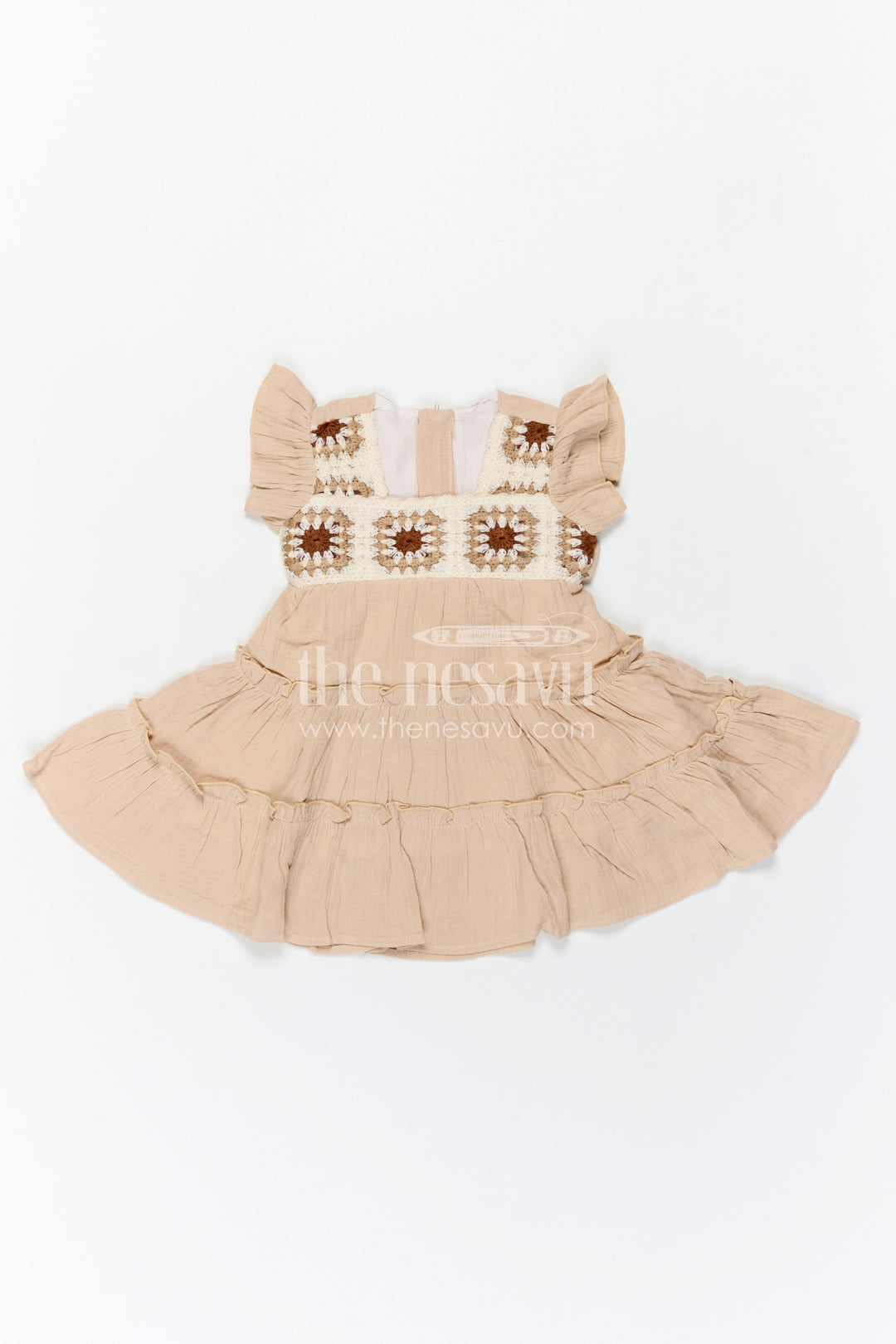 The Nesavu Girls Cotton Frock Girls Cotton Frock for Festive Outings and Special Occasions Nesavu Nesavu Girls Cotton Frock For Festive Occasions With Muslin Fabric And Thread Embroidery For Stylish Comfort