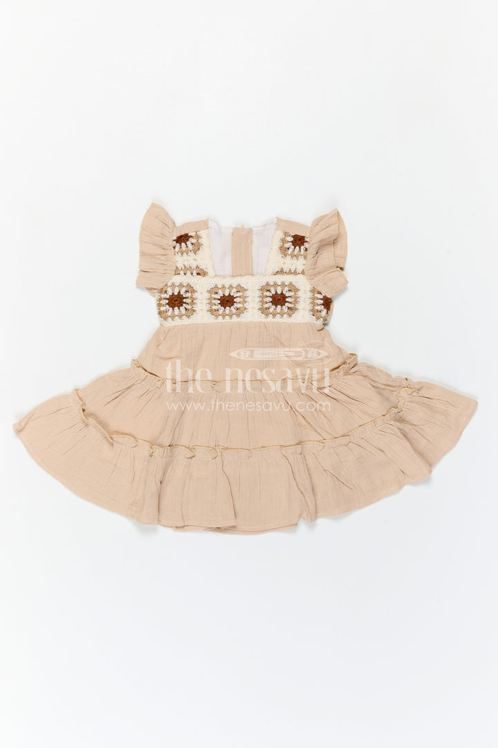 The Nesavu Girls Cotton Frock Girls Cotton Frock for Festive Outings and Special Occasions Nesavu Nesavu Girls Cotton Frock For Festive Occasions With Muslin Fabric And Thread Embroidery For Stylish Comfort