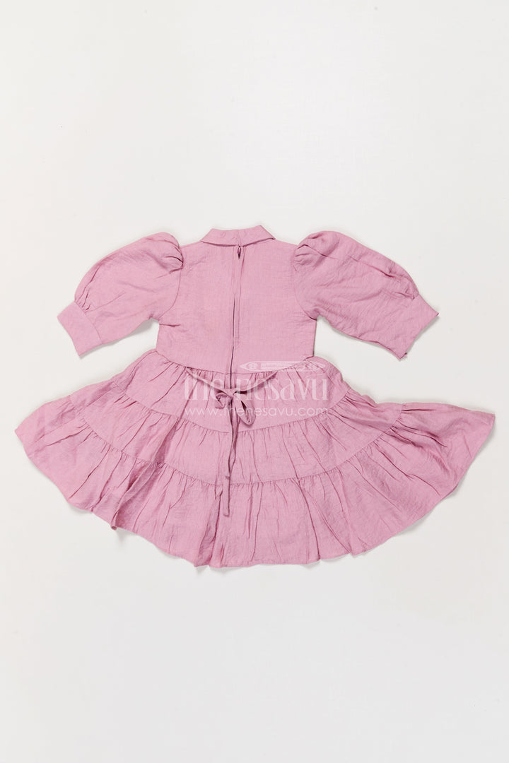 The Nesavu Girls Cotton Frock Girls Cotton Frock for Pujas and Ethnic School Days Nesavu Nesavu girls cotton blend frock with embroidered yoke for school functions and ethnic celebrations