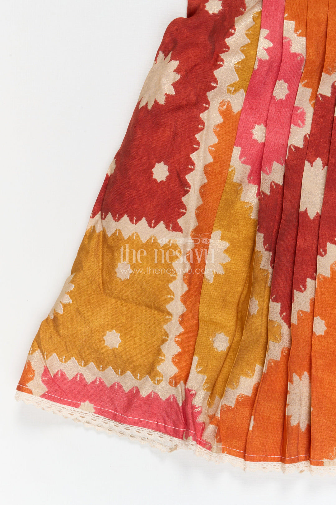 The Nesavu Girls Cotton Frock Girls Cotton Frock for School Ethnic Day and Festive Events Nesavu Nesavu girls cotton frock with digital print for ethnic school day and casual festivities