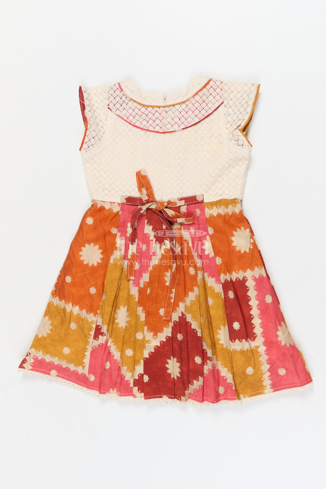 The Nesavu Girls Cotton Frock Girls Cotton Frock for School Ethnic Day and Festive Events Nesavu Nesavu girls cotton frock with digital print for ethnic school day and casual festivities