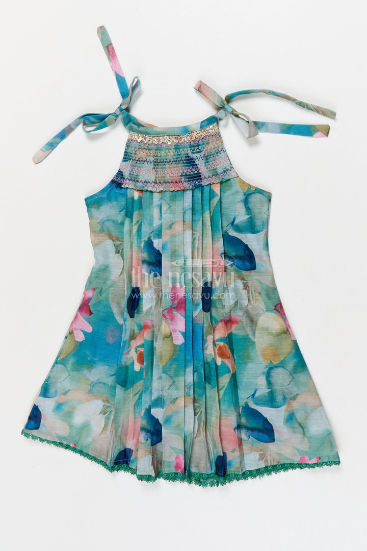 The Nesavu Girls Cotton Frock Girls Cotton Frock for School Events and Everyday Dressing Nesavu 22 (4Y) / Multicolor / Cotton GFC2064A-22 Nesavu girls cotton frock with digital print for school events and casual occasions