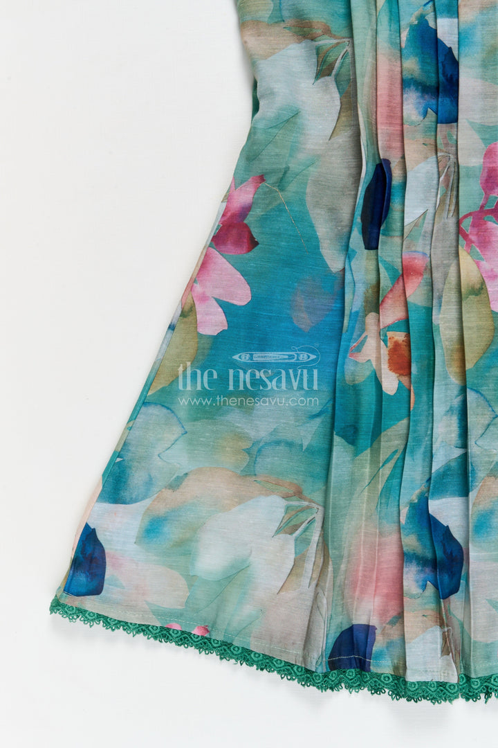 The Nesavu Girls Cotton Frock Girls Cotton Frock for School Events and Everyday Dressing Nesavu Nesavu girls cotton frock with digital print for school events and casual occasions