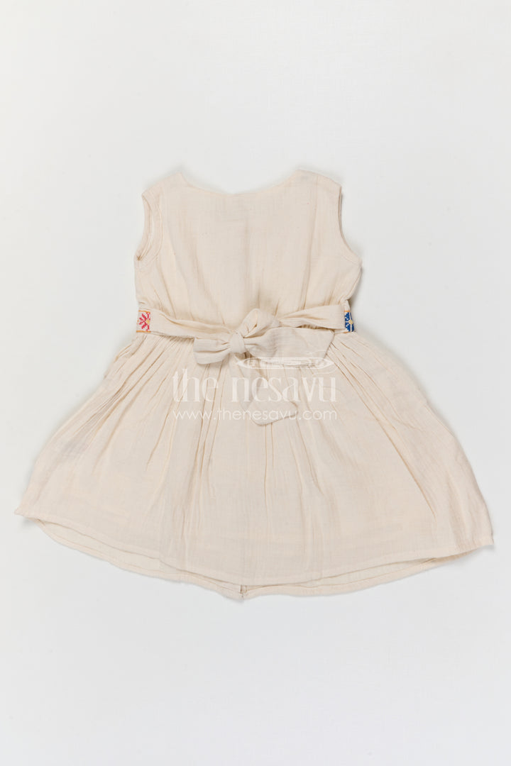The Nesavu Girls Cotton Frock Girls Cotton Frock for Summer Outings and Everyday Comfort Nesavu Nesavu Girls Muslin Cotton Embroidered Frock For Summer Outings And Casual Wear