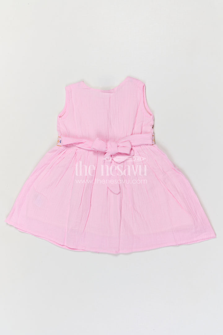 The Nesavu Girls Cotton Frock Girls Cotton Frock for Summer Outings and Playful Everyday Wear Nesavu Nesavu Girls Muslin Cotton Embroidered Frock For Summer Outings Playdates And Casual Wear