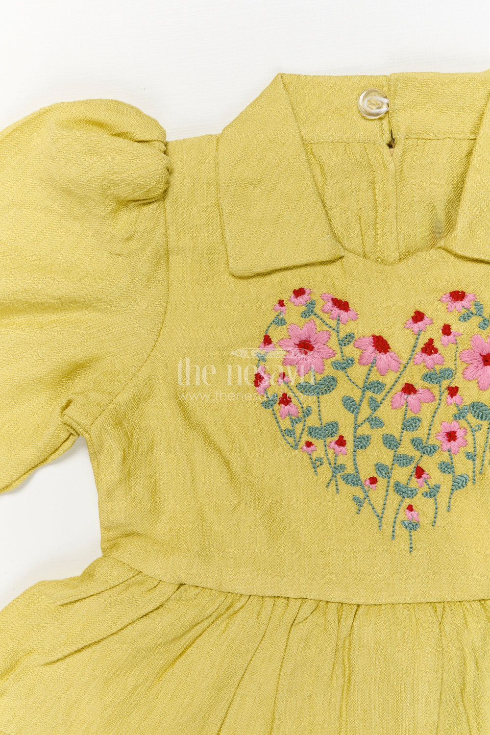 The Nesavu Girls Cotton Frock Girls Cotton Frock for Traditional Functions and Festive Wear Nesavu Nesavu girls cotton blend frock with thread embroidery for festive wear and traditional gatherings