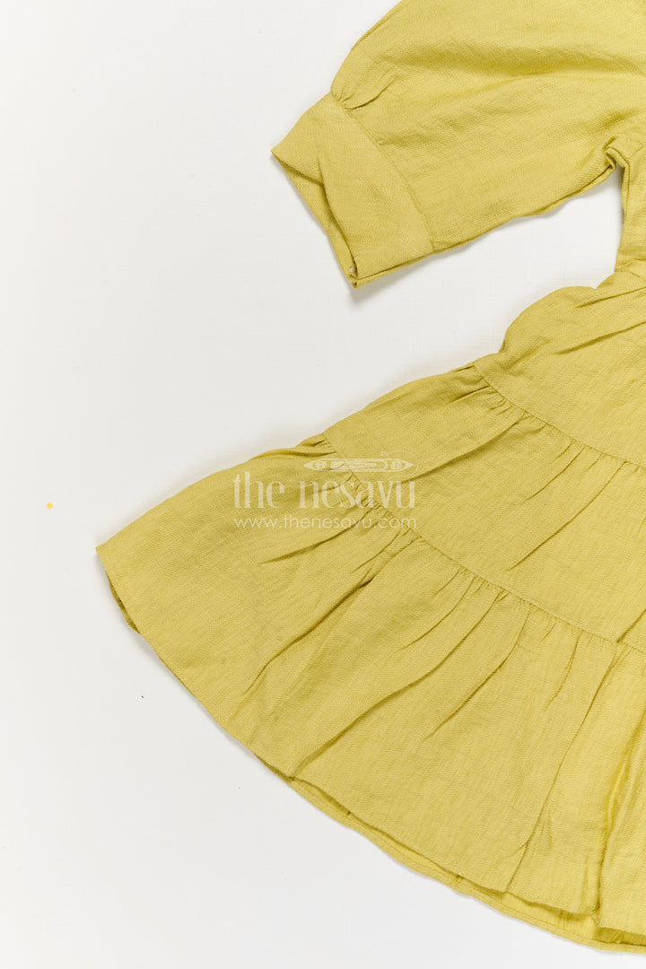 The Nesavu Girls Cotton Frock Girls Cotton Frock for Traditional Functions and Festive Wear Nesavu Nesavu girls cotton blend frock with thread embroidery for festive wear and traditional gatherings