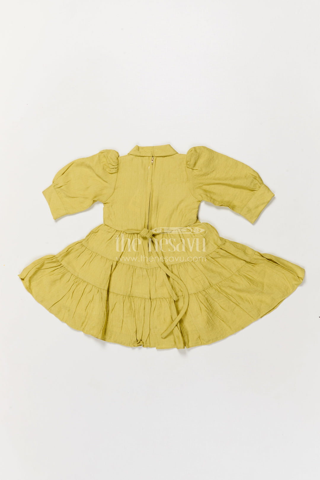 The Nesavu Girls Cotton Frock Girls Cotton Frock for Traditional Functions and Festive Wear Nesavu Nesavu girls cotton blend frock with thread embroidery for festive wear and traditional gatherings