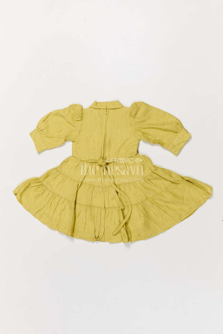 The Nesavu Girls Cotton Frock Girls Cotton Frock for Traditional Functions and Festive Wear Nesavu Nesavu girls cotton blend frock with thread embroidery for festive wear and traditional gatherings