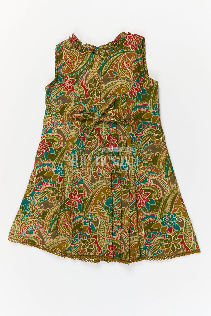 The Nesavu Girls Cotton Frock Girls Cotton Frock with Digital Print for Casual and Summer Wear Nesavu Nesavu girls cotton frock with digital print for summer casual wear