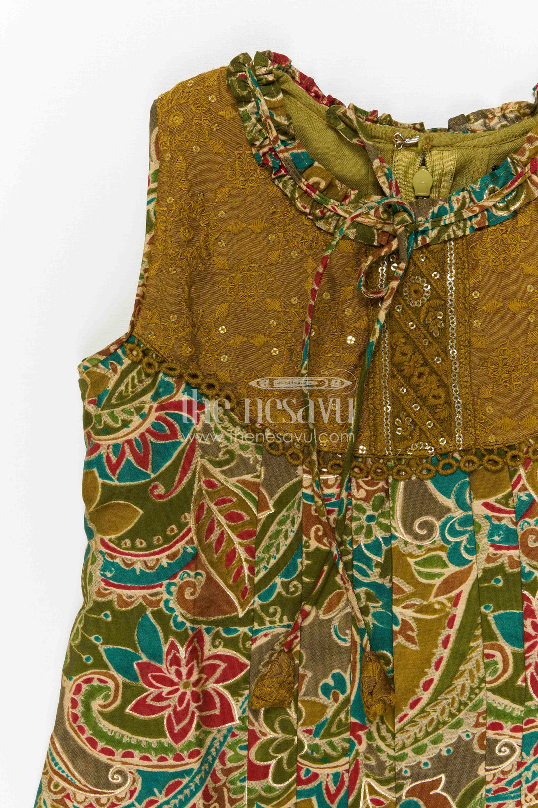 The Nesavu Girls Cotton Frock Girls Cotton Frock with Digital Print for Casual and Summer Wear Nesavu Nesavu girls cotton frock with digital print for summer casual wear