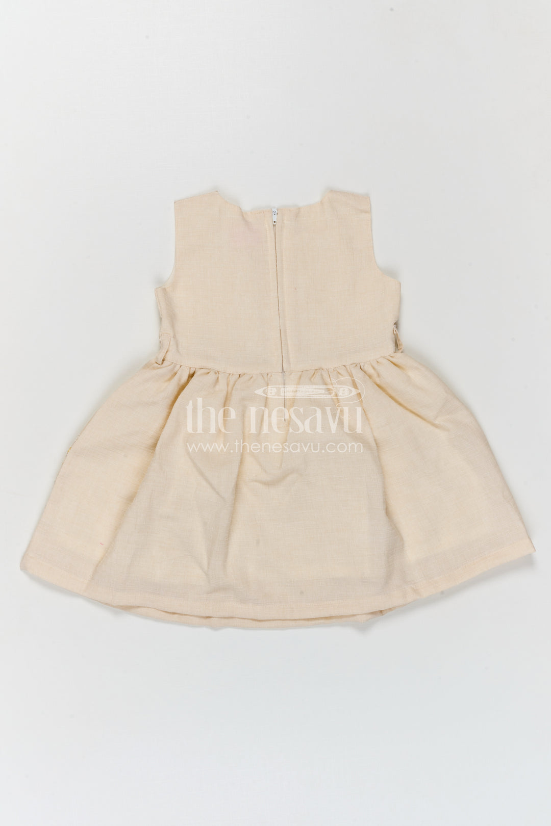The Nesavu Girls Cotton Frock Girls Cotton Frock with Embroidery for Summer and Daily Wear Nesavu Nesavu girls yellow cotton frock with embroidery for summer daily wear