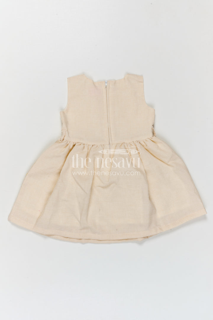 The Nesavu Girls Cotton Frock Girls Cotton Frock with Embroidery for Summer and Daily Wear Nesavu Nesavu girls yellow cotton frock with embroidery for summer daily wear