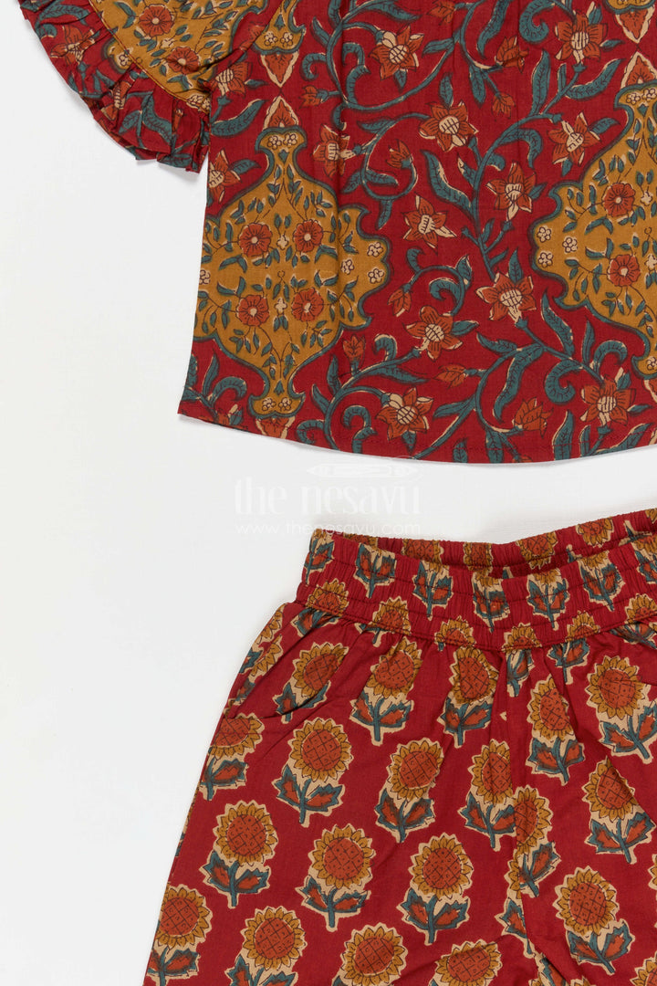 The Nesavu Girls Co-Ord Sets Girls Cotton Outfit Set for School Events and Functions Nesavu Nesavu Girls Cotton Co Ord Set For School Events Cultural Functions And Casual Wear