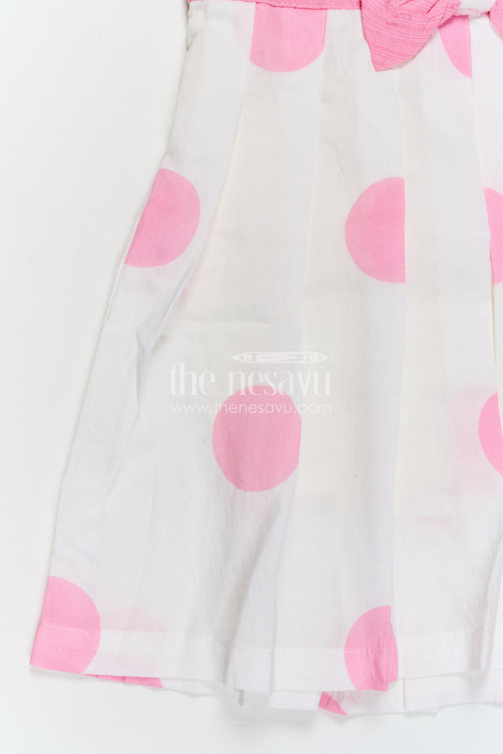 The Nesavu Girls Cotton Frock Girls Cotton Printed Frock for Casual Wear and Playful Outings Nesavu Nesavu girls cotton printed frock in pink for casual wear and daily use