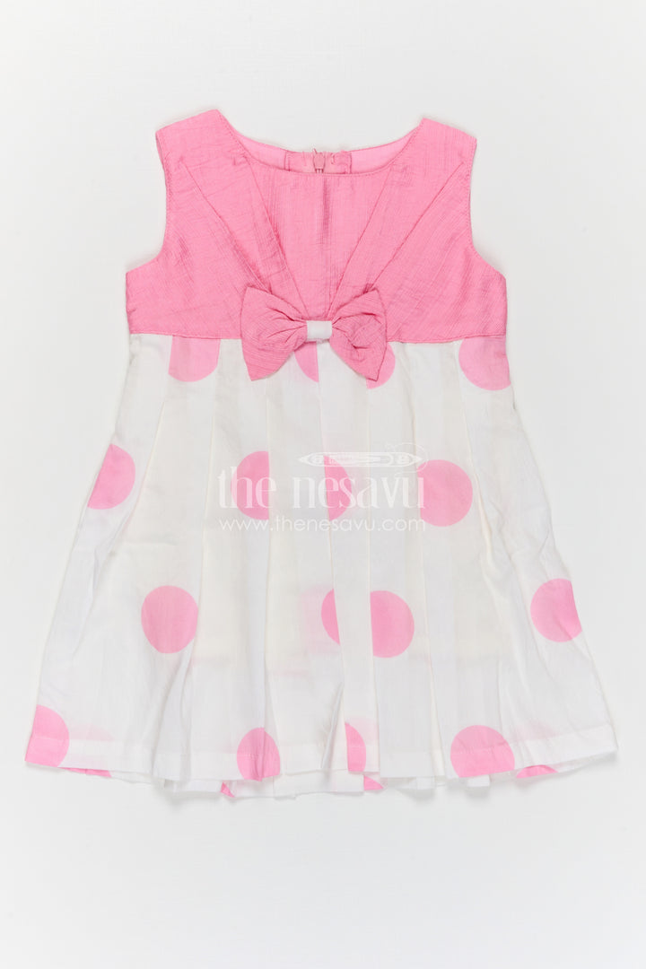 The Nesavu Girls Cotton Frock Girls Cotton Printed Frock for Casual Wear and Playful Outings Nesavu Nesavu girls cotton printed frock in pink for casual wear and daily use