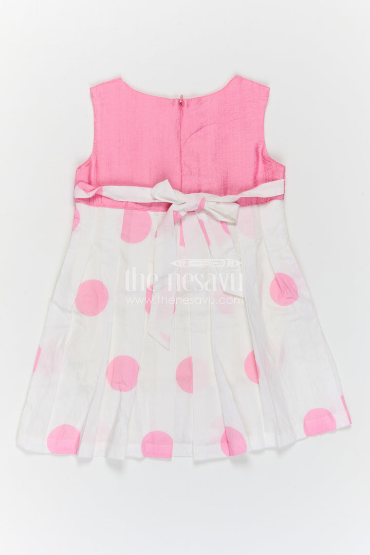 The Nesavu Girls Cotton Frock Girls Cotton Printed Frock for Casual Wear and Playful Outings Nesavu Nesavu girls cotton printed frock in pink for casual wear and daily use