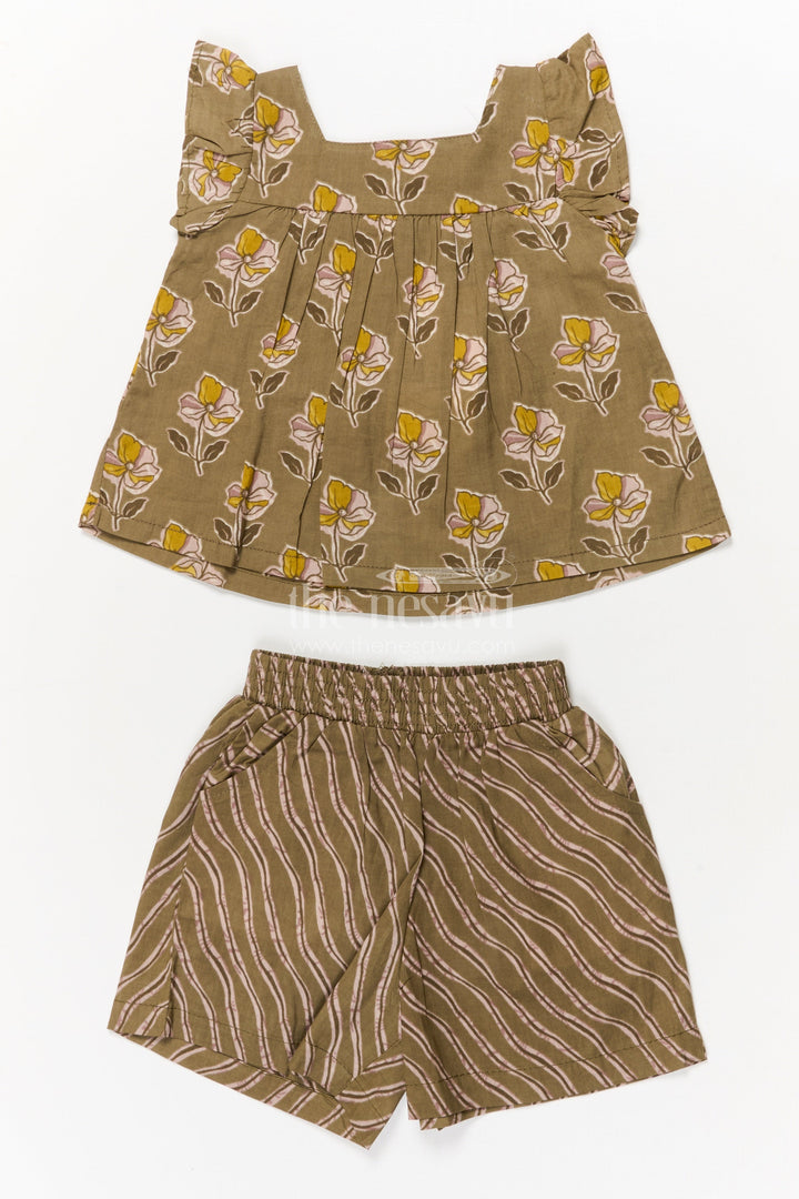 The Nesavu Girls Casual Set Girls Cotton Set for Daily Wear and Fun Activities Nesavu 16 (1Y) / Yellow BFJ907B-16 Nesavu girls cotton casual set with digital print for everyday wear and playful activities