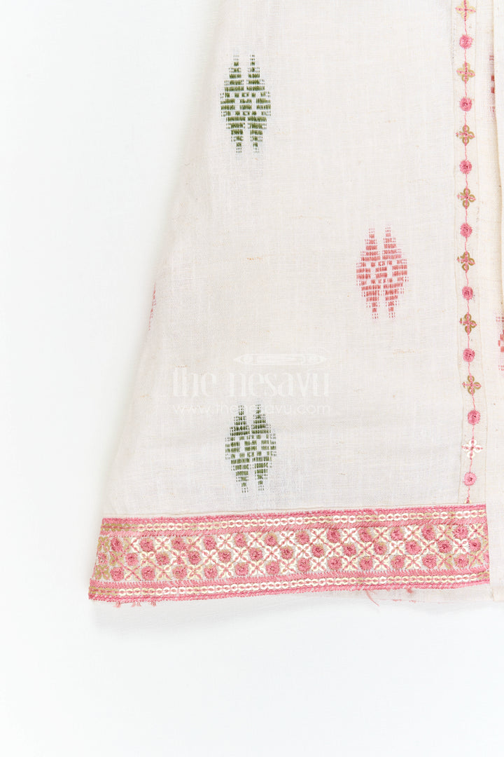 The Nesavu Girls Cotton Frock Girls Cotton Type Frock for Daily Wear and Casual Outings Nesavu Nesavu Girls Cotton Frock With Thread Embroidery For Daily Wear Sleeveless Comfortable Outfit