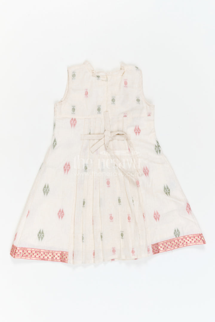 The Nesavu Girls Cotton Frock Girls Cotton Type Frock for Daily Wear and Casual Outings Nesavu Nesavu Girls Cotton Frock With Thread Embroidery For Daily Wear Sleeveless Comfortable Outfit