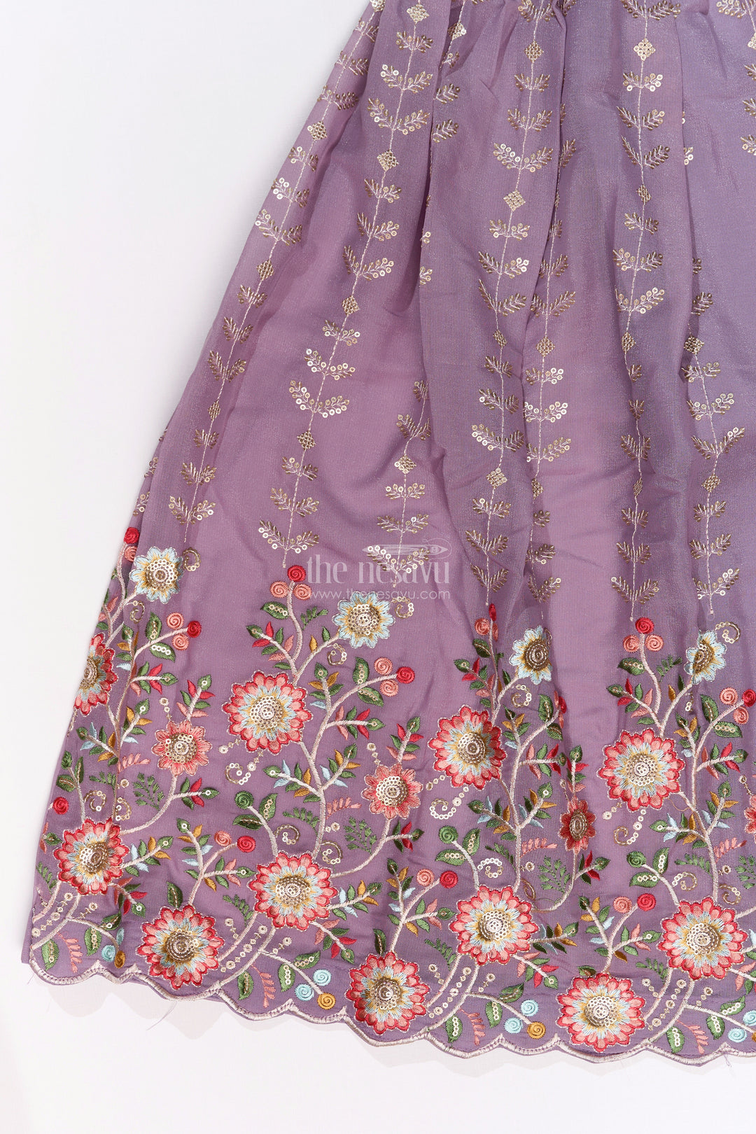The Nesavu Girls Lehenga Choli Girls Dark Purple Lehenga Choli with Embroidery and Dupatta for Festive and Wedding Wear Nesavu Nesavu Girls Dark Purple Lehenga Choli Designer Embroidery Dupatta Wedding Wear