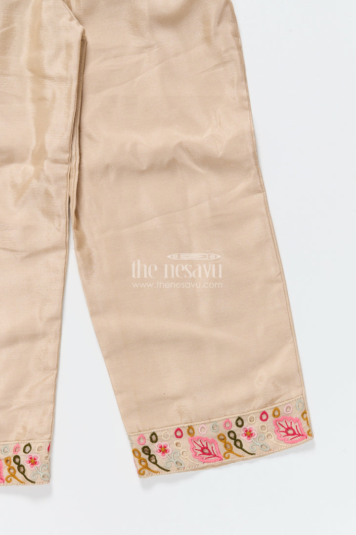 The Nesavu Girls Co-Ord Sets Girls Designer Embroidered Sharara Set for Weddings and Festive Evenings Nesavu Nesavu girls embroidered georgette sharara set weddings festive family occasions