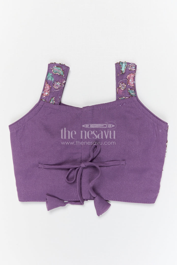 The Nesavu Girls Fancy Lehenga Girls Designer Lehenga for Weddings and Festive Celebrations Nesavu Nesavu girls designer lehenga for weddings and festive celebrations with embroidered georgette yoke