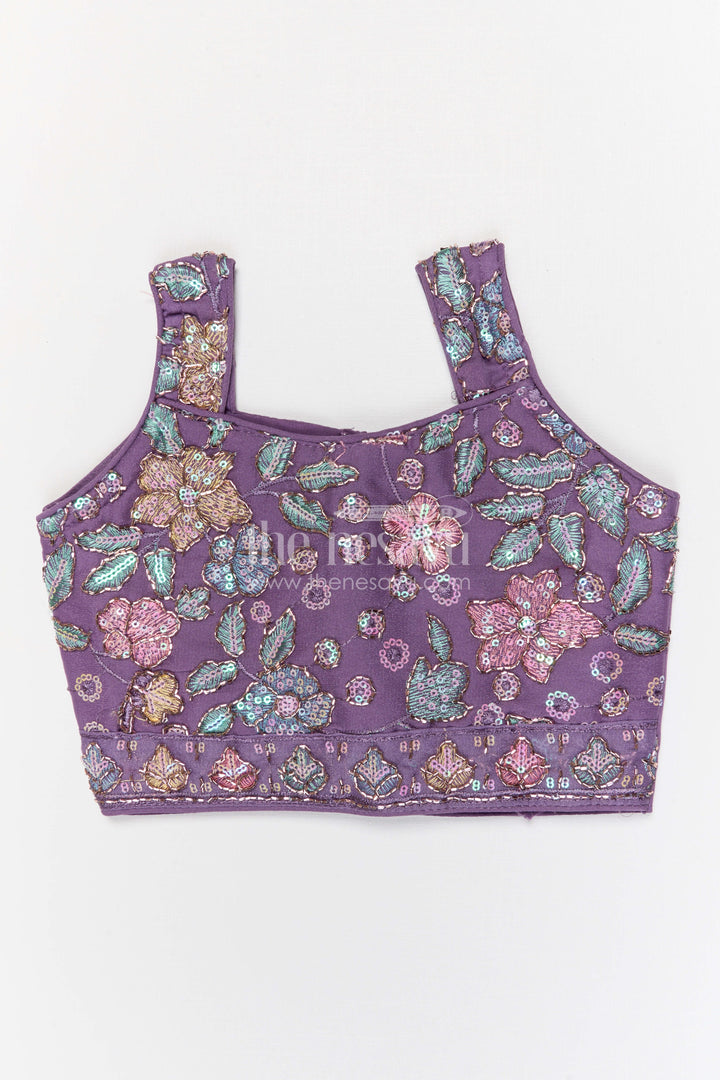 The Nesavu Girls Fancy Lehenga Girls Designer Lehenga for Weddings and Festive Celebrations Nesavu Nesavu girls designer lehenga for weddings and festive celebrations with embroidered georgette yoke