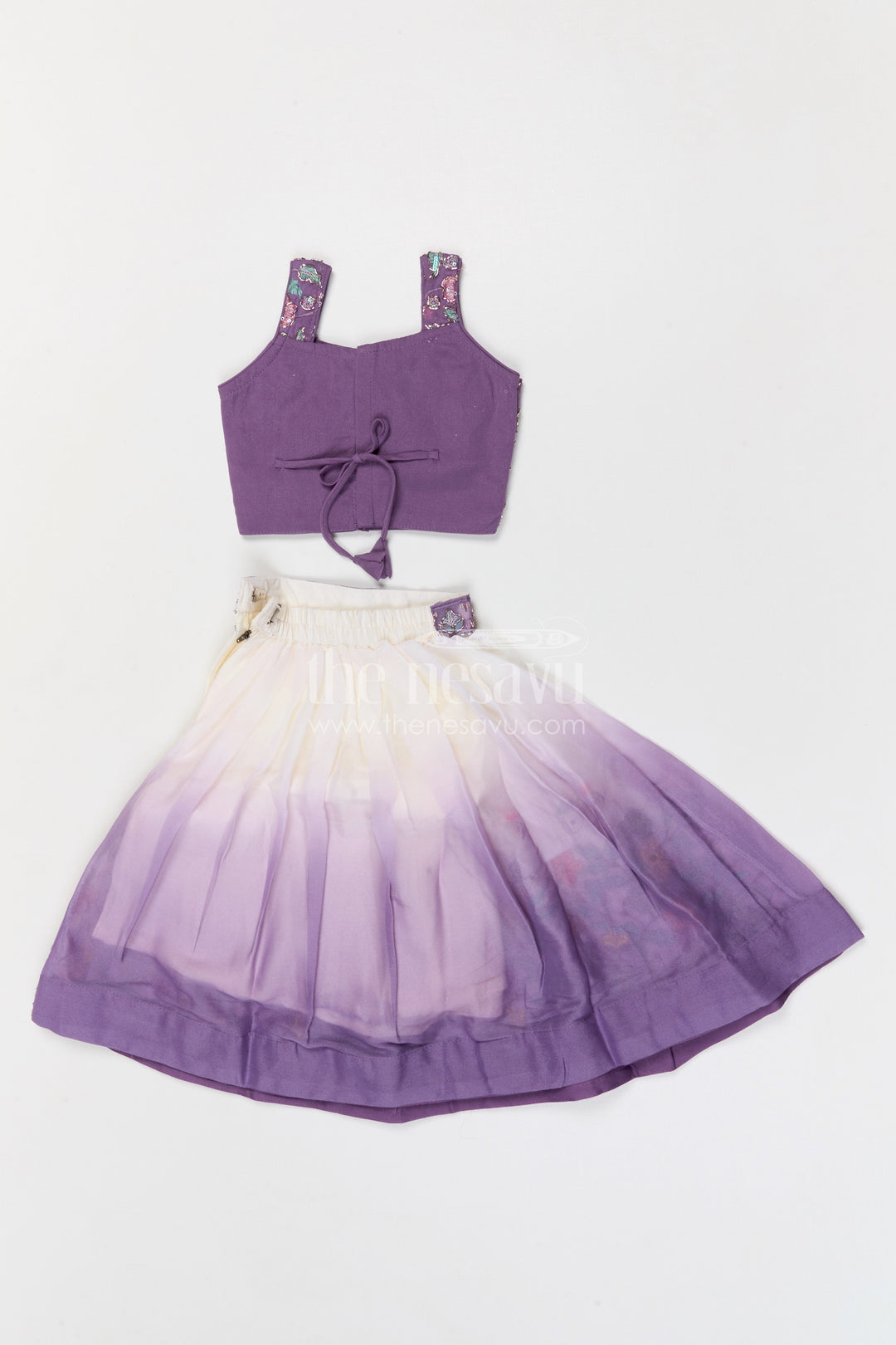 The Nesavu Girls Fancy Lehenga Girls Designer Lehenga for Weddings and Festive Celebrations Nesavu Nesavu girls designer lehenga for weddings and festive celebrations with embroidered georgette yoke