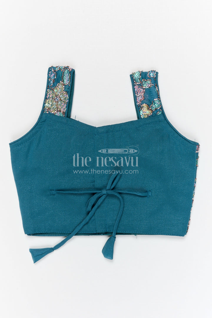 The Nesavu Girls Fancy Lehenga Girls Designer Lehenga for Weddings and Festive Celebrations Nesavu Nesavu girls designer lehenga for weddings and festive celebrations with embroidered georgette yoke