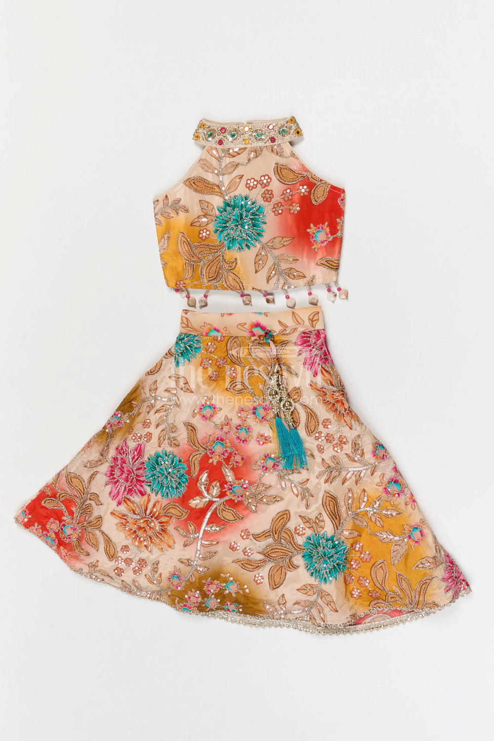 The Nesavu Girls Fancy Lehenga Girls Designer Lehenga for Weddings and Pongal Celebration Nesavu 16 (1Y) / Multicolor / Viscose Silk GL889A-16 Nesavu girls viscose silk designer lehenga for weddings and festive celebrations with embroidery