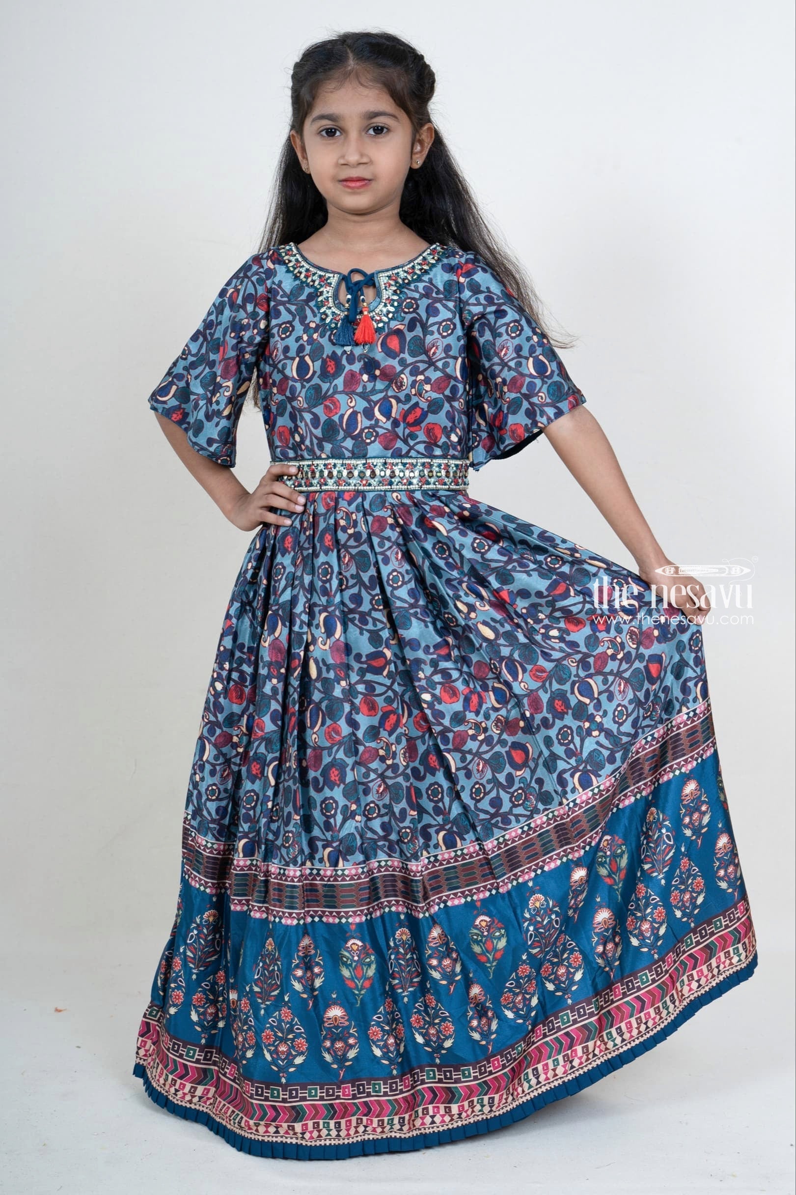 Latest gown bottom with dupatta – Ethnicgarment