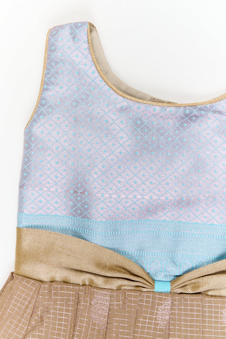 The Nesavu Girls Kanchi Silk Frock Girls Dharmavaram Silk Frock for Weddings and Festive Events Nesavu Nesavu girls dharmavaram silk frock for weddings in bridal designer saree style