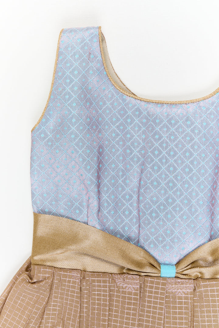 The Nesavu Girls Kanchi Silk Frock Girls Dharmavaram Silk Frock for Weddings and Festive Events Nesavu Nesavu girls dharmavaram silk frock for weddings in bridal designer saree style