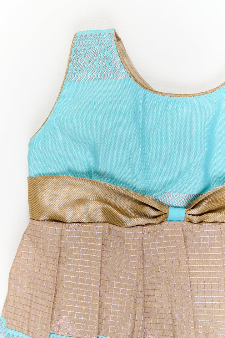 The Nesavu Girls Kanchi Silk Frock Girls Dharmavaram Silk Frock for Weddings and Grand Occasions Nesavu Nesavu girls dharmavaram silk frock for weddings in semi bridal designer saree style