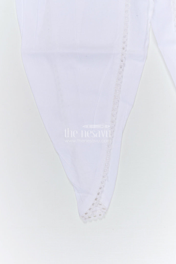 The Nesavu Girls Dothi Sets Girls Dhoti Set for Festive Occasions and Traditional Functions Nesavu Nesavu girls cotton dhoti set with thread embroidery for festive occasions