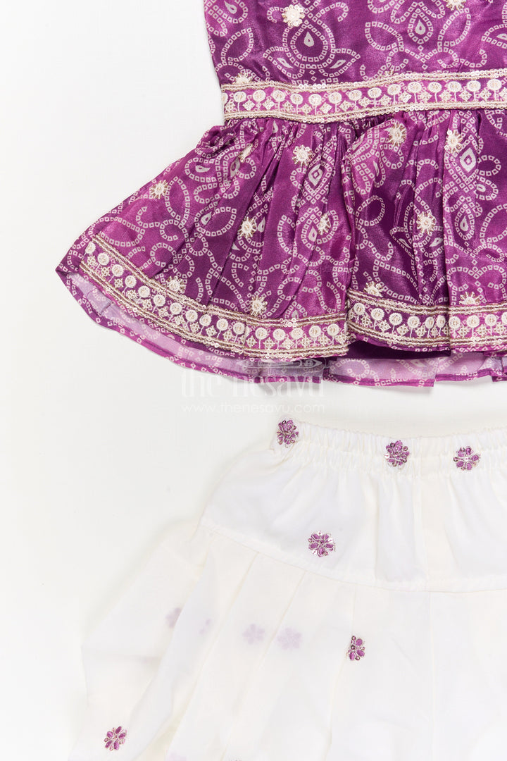 The Nesavu Girls Dothi Sets Girls Dhoti Set for Festive Wear and Traditional Functions Nesavu Nesavu girls dhoti set with sequin embroidery and dupatta for festive and traditional occasions