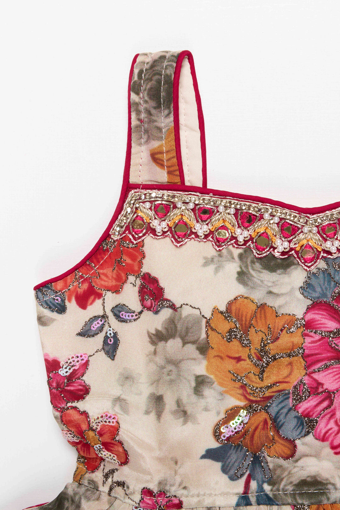 The Nesavu Girls Dothi Sets Girls Dhoti Set for Temple Visits and Festive Family Events Nesavu Nesavu girls floral printed dhoti set georgette festive events traditional functions