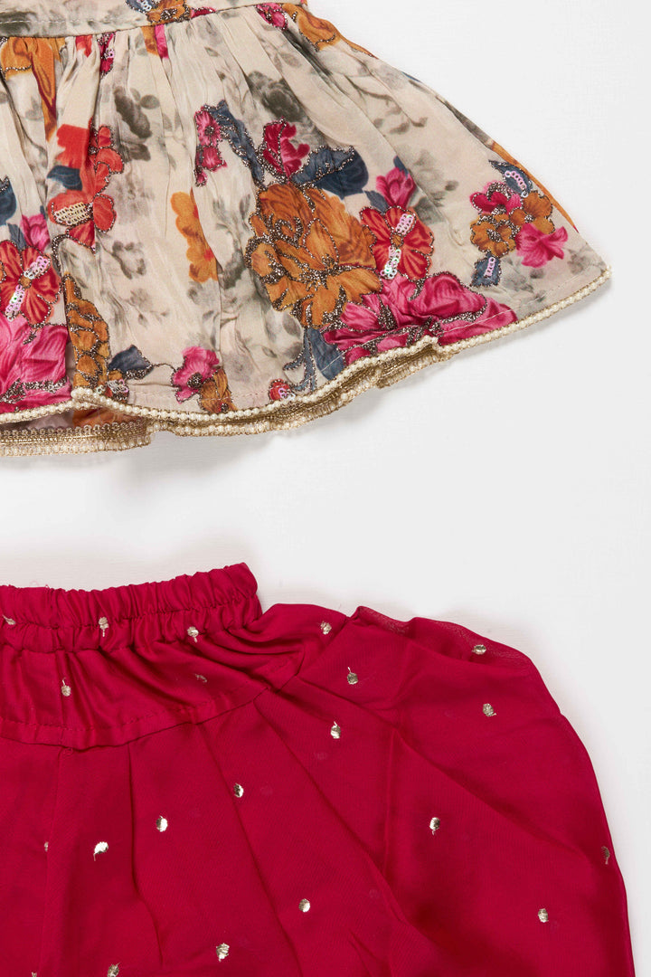 The Nesavu Girls Dothi Sets Girls Dhoti Set for Temple Visits and Festive Family Events Nesavu Nesavu girls floral printed dhoti set georgette festive events traditional functions