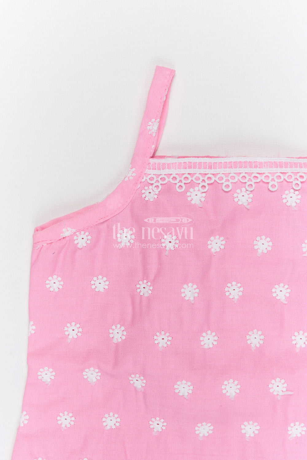 The Nesavu Girls Dothi Sets Girls Dhoti Set for Traditional Celebrations and Festive Wear Nesavu Nesavu girls cotton dhoti set with embroidered top for festive celebrations