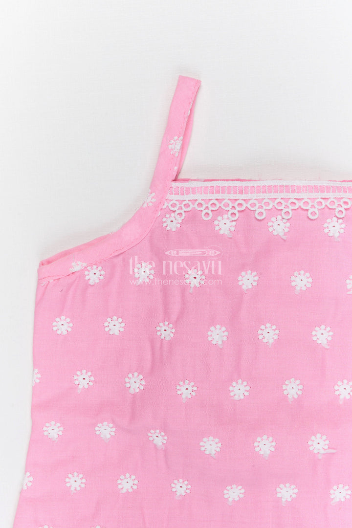 The Nesavu Girls Dothi Sets Girls Dhoti Set for Traditional Celebrations and Festive Wear Nesavu Nesavu girls cotton dhoti set with embroidered top for festive celebrations