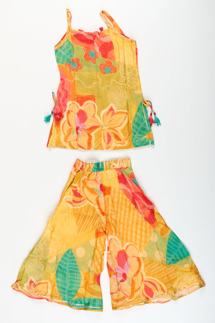 The Nesavu Girls Sharara / Plazo Set Girls Digital Print Sharara Set for Festive Wear and Stage Performances Nesavu Nesavu girls muslin silk sharara set digital prints  perfect festive functions performances