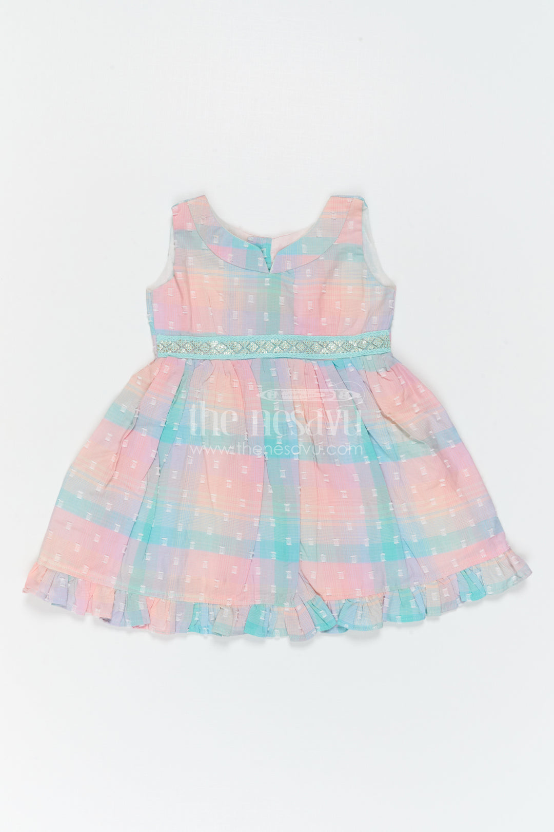 The Nesavu Girls Cotton Frock Girls Dobby Frock for Festive Outings and Birthday Celebrations Nesavu Nesavu Girls Dobby Frock For Birthdays And Festive Family Celebrations